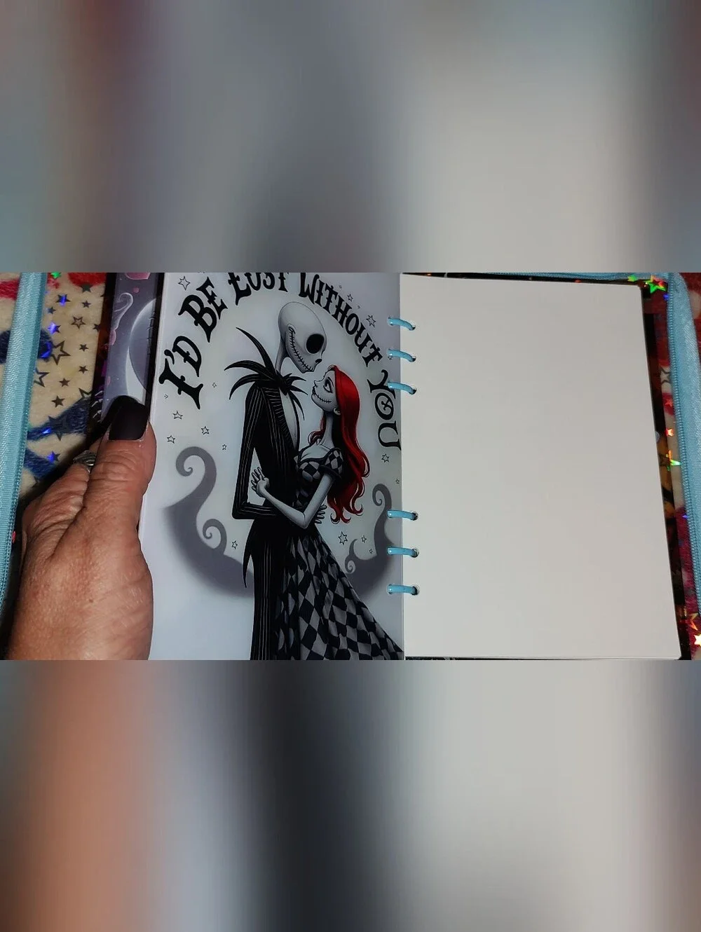 New! A5 Jack & Sally Acrylic Shaker Notebook With Paper